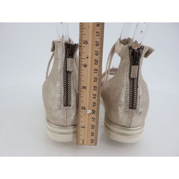 Eileen Fisher Shea Metallic Crisscross Comfort Sandals Size 7 Silver Leather - Picture 5 of 11